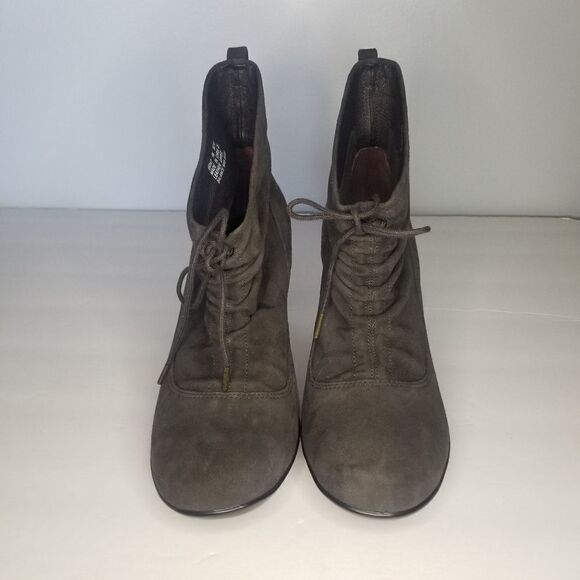 Clarks Indigo Gray Suede Slouch Ankle Boots Booties Heels Women's Size 9 - Picture 3 of 8